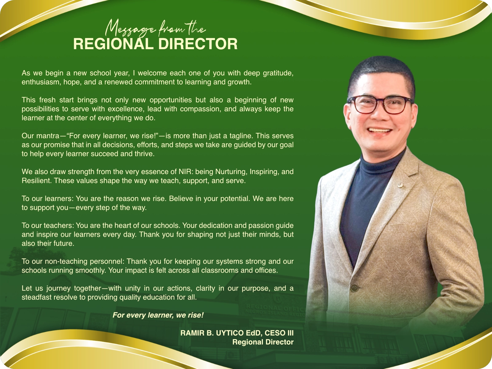 Regional Director Message