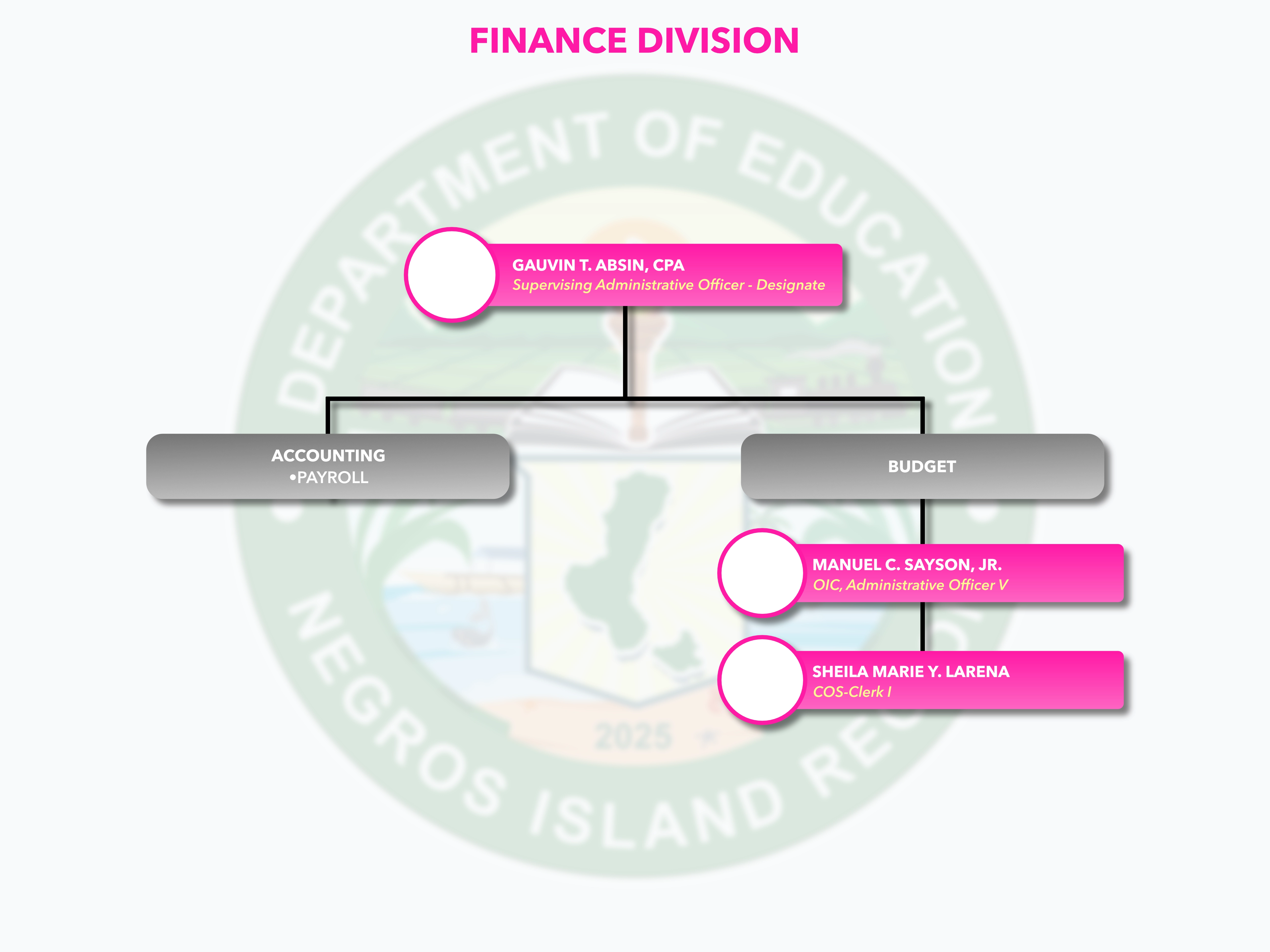 Finance Division Organizational Tree